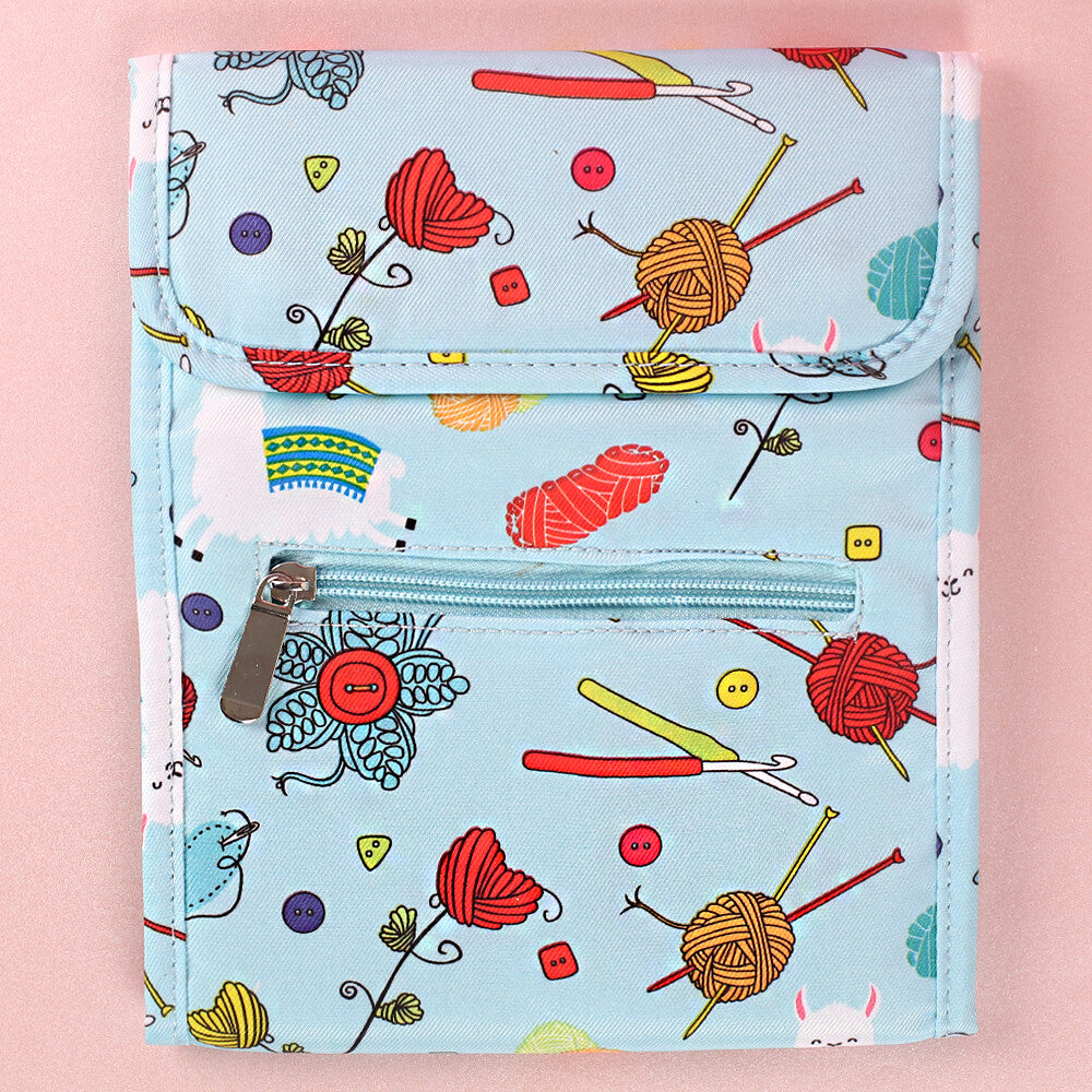 Loren Desenli Mavi Küçük Boy Şiş,Tığ Çantası - EB031